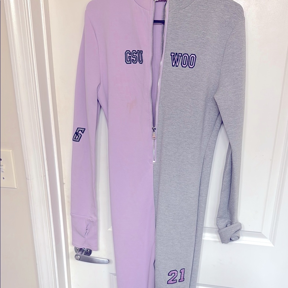 Two-Tone Purple and Gray Onesie